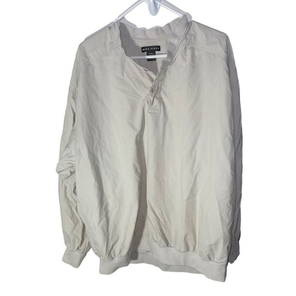 Nike Jackets & Coats Vintage Nike Golf Pullover Windbreaker Size Xl Beige Embroidered Swoosh